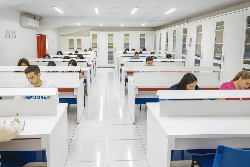 Pessoas reunidas em ambiente de estudo da Interamericana